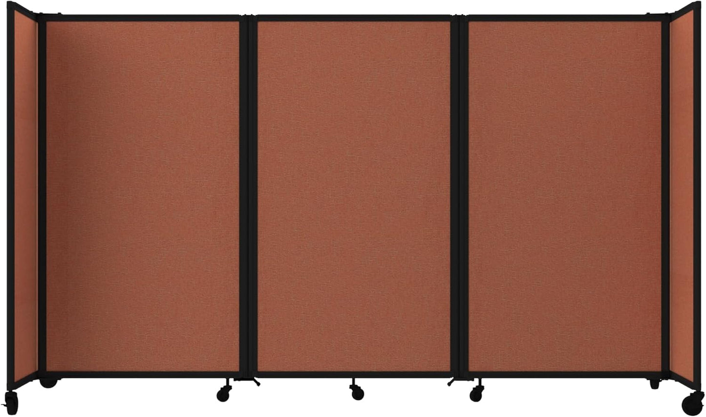Versare Room Divider 360 Portable Wall Partition | Folding Panels | Large Freestanding Divider | Locking Wheels | Temporary Room Separator