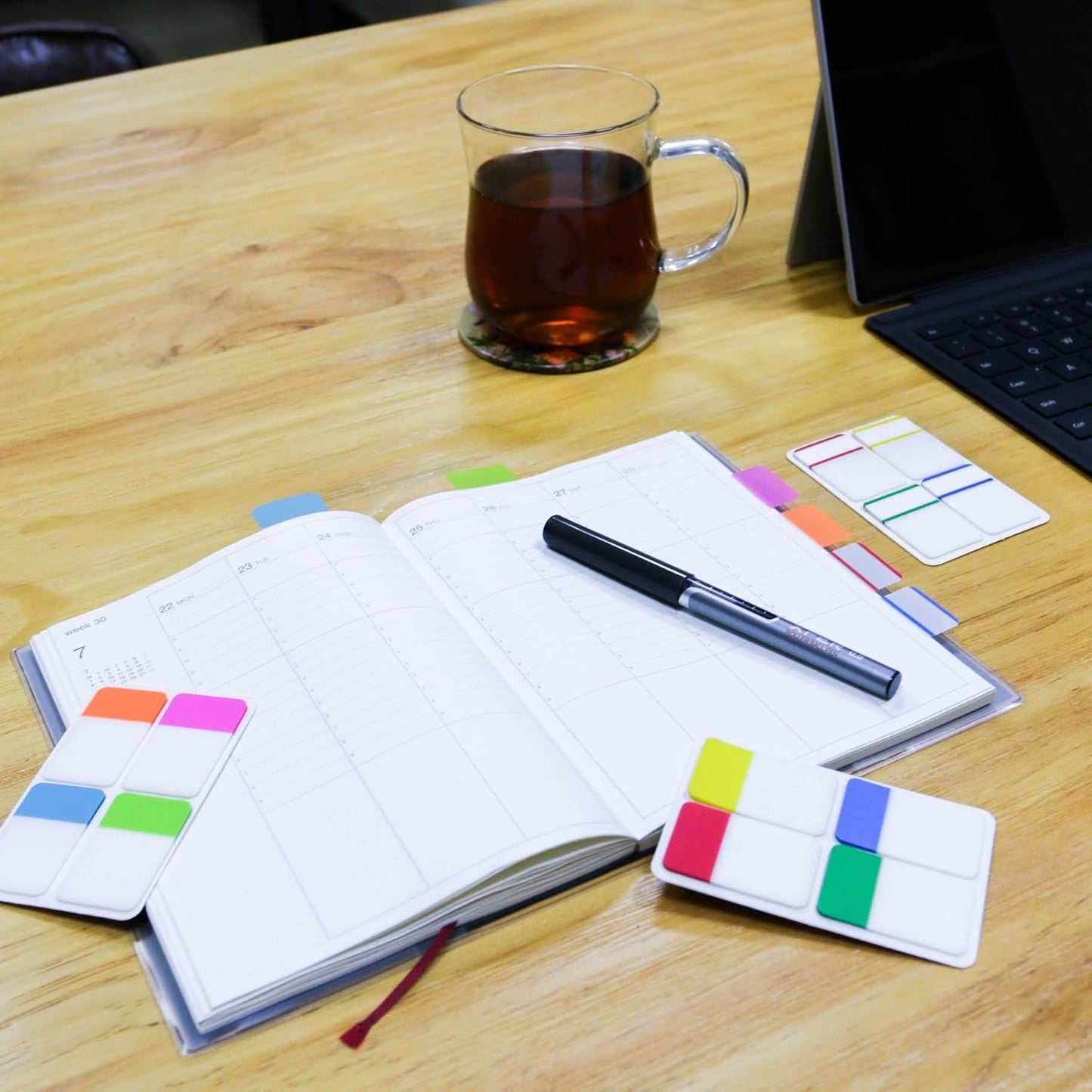 KICNIC File Index Tabs 1 Inch Sticky Flags 480 Pcs, Colored Page Markers Self Adhesive, Repositionable Note Tabs for Documents, Books, Paper, Notebooks, Filing and Folders [24 Sets, 10 Colors]