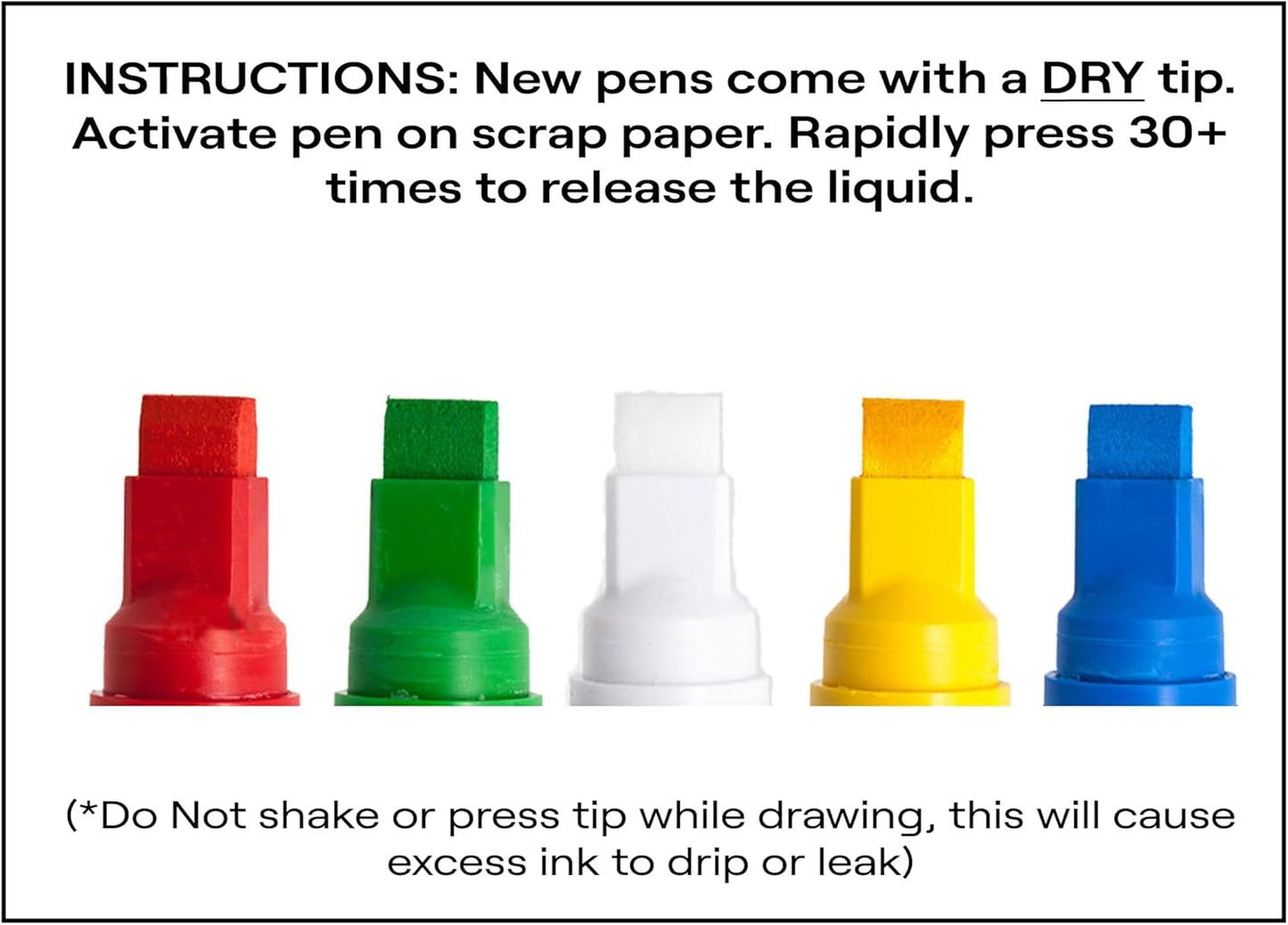 Glass Pen Window Marker: Liquid Chalk Pens for Glass, Whiteboard Markers with Washable Paint - Graduation, Car Windows, Mirror Pen, Storefront, Wedding, Parade, Party & Holiday (5 Pens - Jumbo Tip)