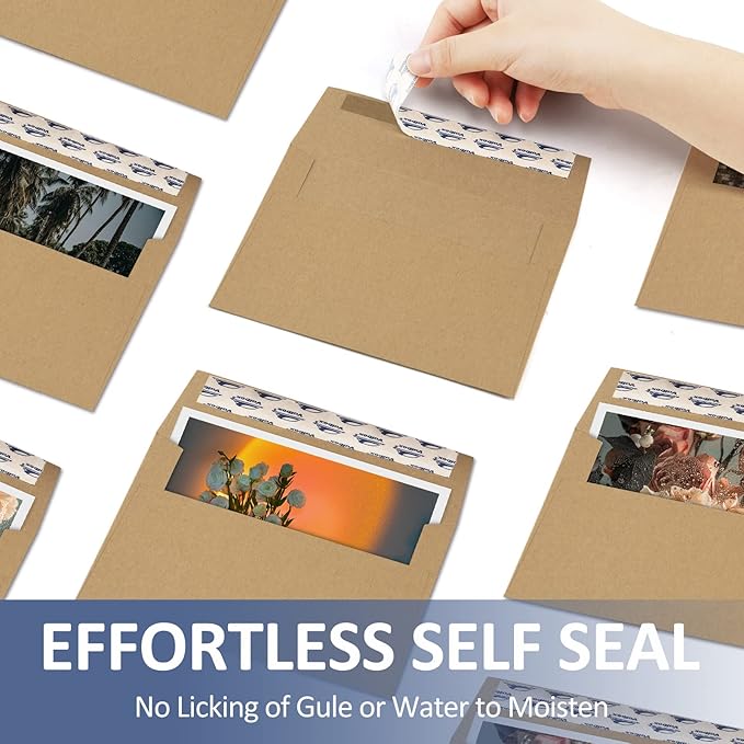 ValBox A2 Invitation Envelopes 100 Qty 4.375x5.75" Brown Kraft Envelopes Self Seal for Invitations, Photos, Wedding, Announcements, Thank you Notes, RSVP, Greeting Cards | 4-3/8 x 5-3/4 Inches(A2)