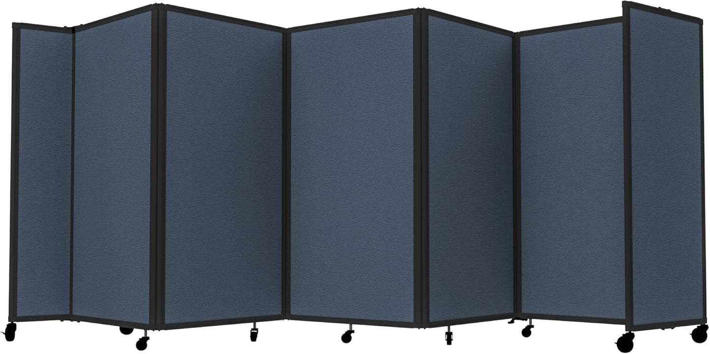 Versare Room Divider 360 Portable Wall Partition | Folding Panels | Large Freestanding Divider | Locking Wheels | Temporary Room Separator