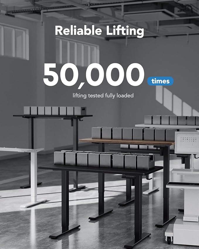 HUANUO 40" x 24" Electric Standing Desk Adjustable Height, 4 Memory Height Settings, Headphone Hook, Cable Manager, Sit Stand Up Desk for Home Office & Computer Workstation, Vintage Brown