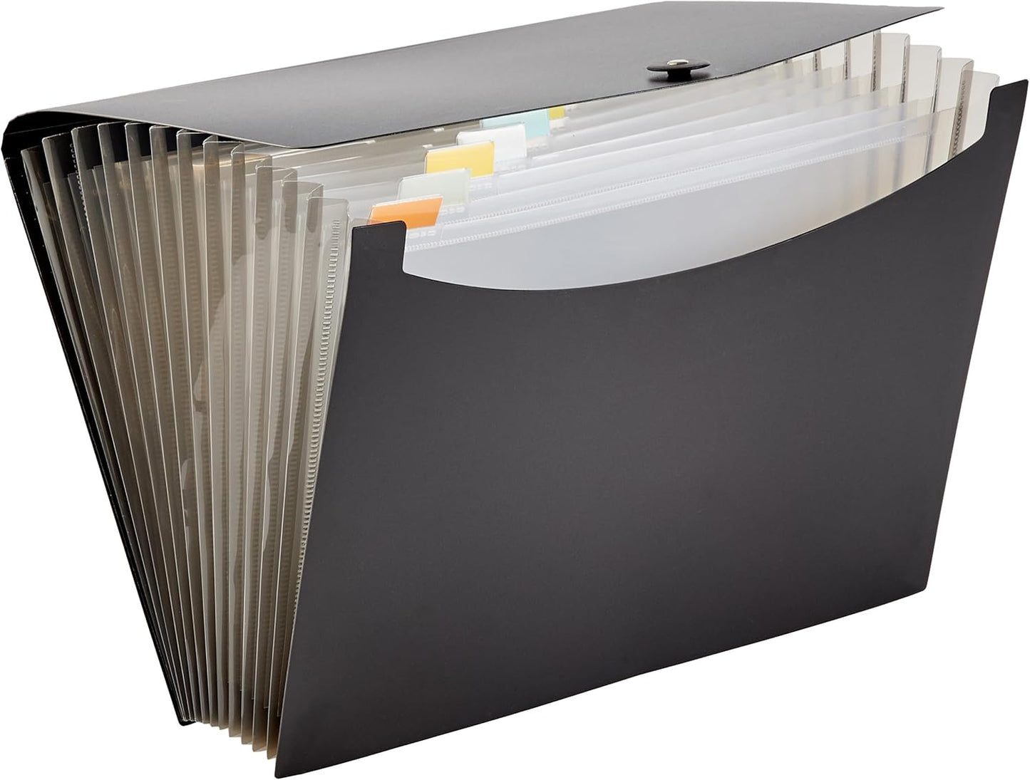 Amazon Basics Expanding Organizer File Folder, Letter Size - Black & Gray, 2-Pack