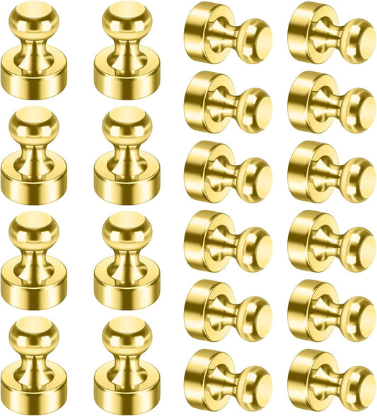 20Pack Gold Fridge Magnets for Whiteboard Small Refrigerator Magnets Office Magnets for Refrigerator Whiteboard Billboard in Kitchen Classroom School
