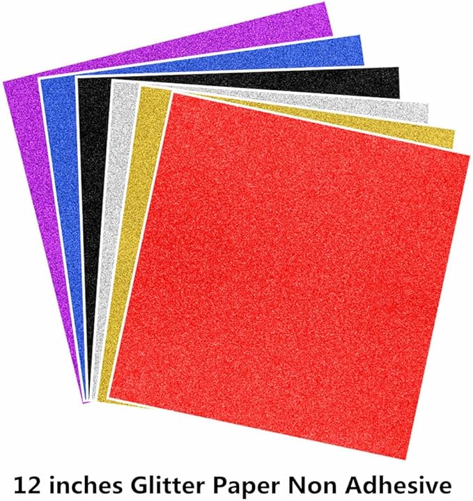 Baisunt 10 Sheets Red Glitter Cardstock Paper for Graduation Cap DIY Project, Scrapbook, Birthday Wedding Party Decoration 250GSM(12x12 In, Non Adhesive)