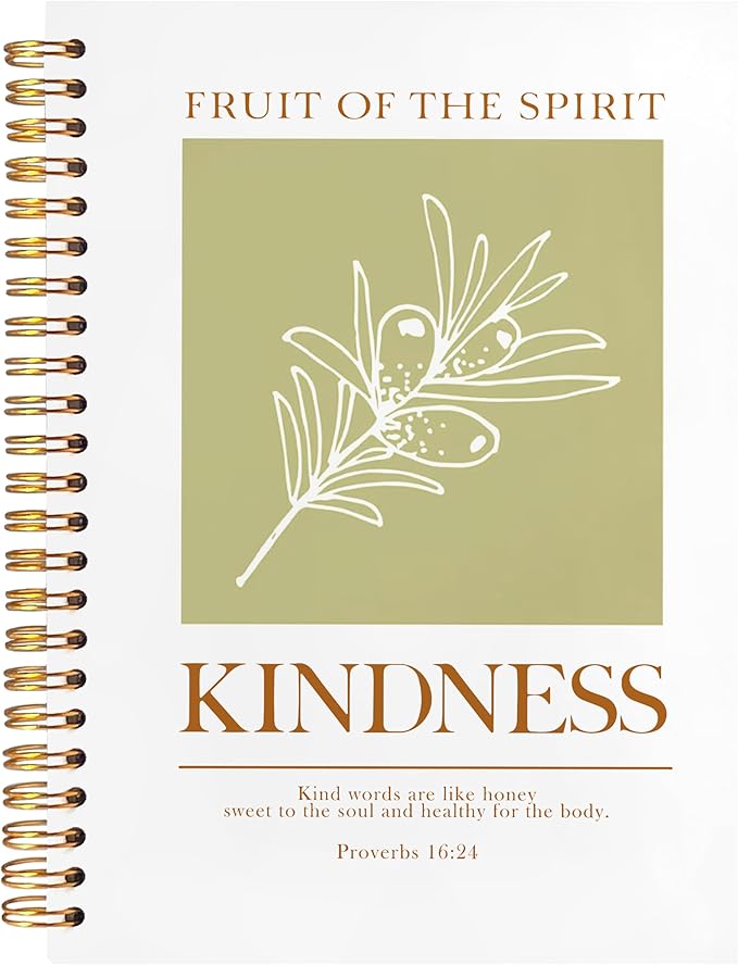 BearCake Bible Notebooks for Note Taking,Bible Journaling Notebook,Christian Notebook Journal,Fruit of the Spirit Kindness Christian Gifts for Women，Spiral Notebook 5.5x8.3