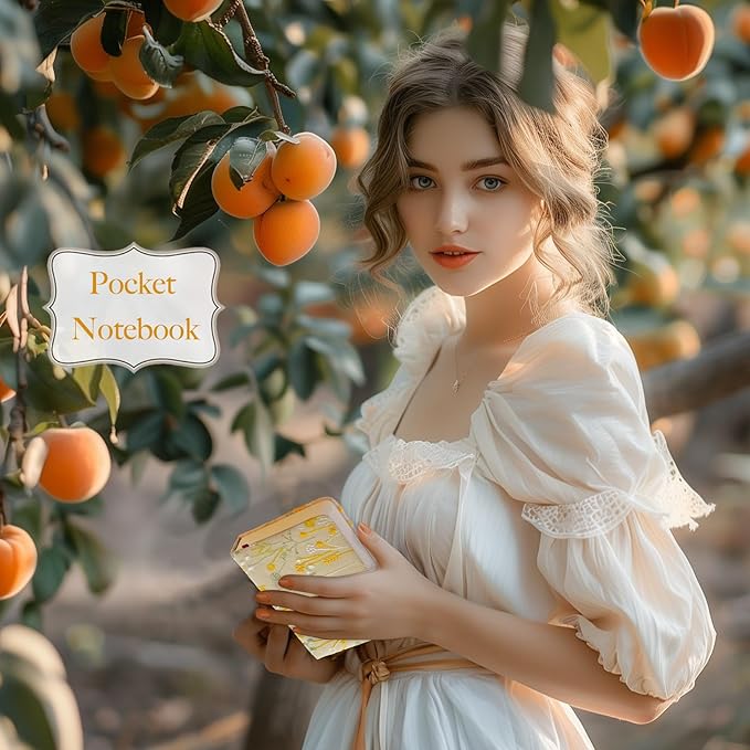 Embroidered Pocket Notebook for Women, A6 Mini Cloth Journal, Hardcover, 264 Pages, 4x6 Small Lined Notebook & Sketchbook, Beautiful Diary, Little Notepad, Apricot Yellow.