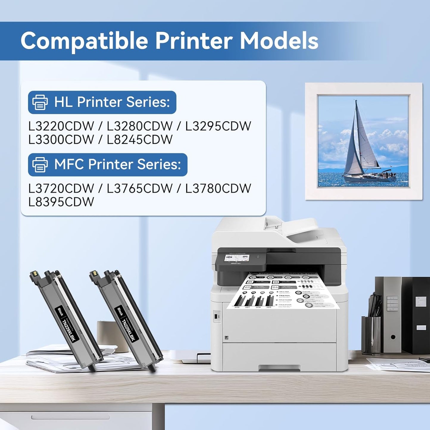 MYTONER Compatible Toner Cartridge Replacement for Brother TN229XL TN229XLBK TN229 Black Toner Cartridge High Yield for MFC-L3720CDW MFC-L3780CDW HL-L3280CDW HL-L3220CDW HL-L3300CDW Printer (2 Pack)