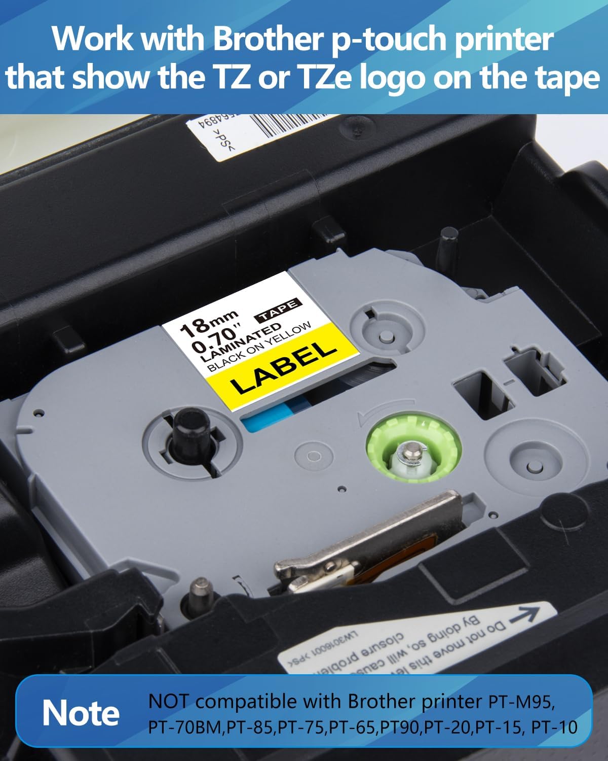 Weemay Compatible 3 Pack TZe-641 Replacement for Brother P-Touch Label Tape 18mm 0.7 Black on Yellow 3/4 TZe TZ Tape TZ-641 TZ641 TZe641 for PT-D400AD PT-D610BT PT-D600 PT-D410 Printer, 0.7" x 26.2'