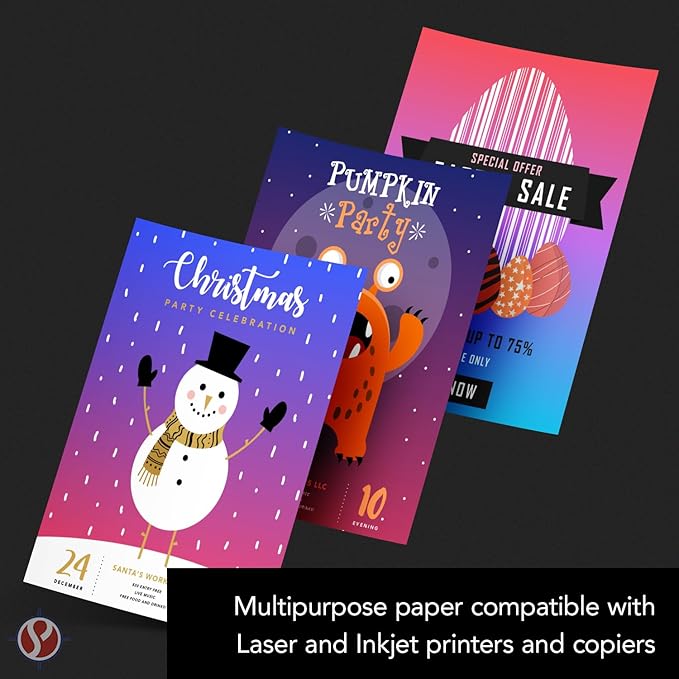 Bright White Paper - Multipurpose Office Print Writing Copy - Flyers, Posters, Design Proposals, Business Documents | 11 x 17 | 100lb Text (40lb Bond) | Acid Free Paper | 100 Sheets per Pack