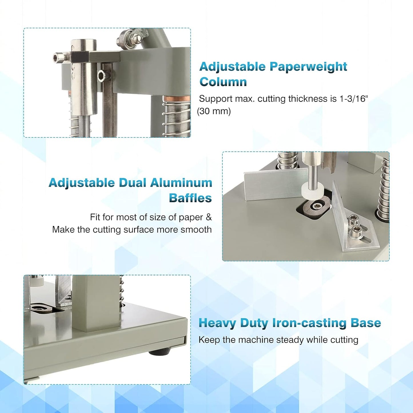 IRONWALLS Corner Rounder Cutter Machine, R6mm R10mm 1.2”/ 30mm Thickness Heavy Duty Paper Corner Cutter Punch with Paper Holding Device, Steel Metal Commercial Corner Punch for Office Business