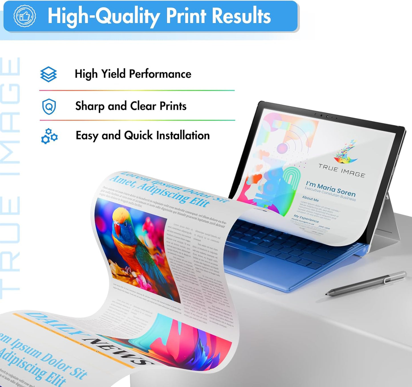 TRUE IMAGE Compatible 410A Toner Cartridge Replacement for HP 410A 410X 410 CF410A CF411A CF412A CF413A Color Laserjet Pro MFP M477fnw M477fdw M477fdn M452dn M452nw M477 Printer (4-Pack)