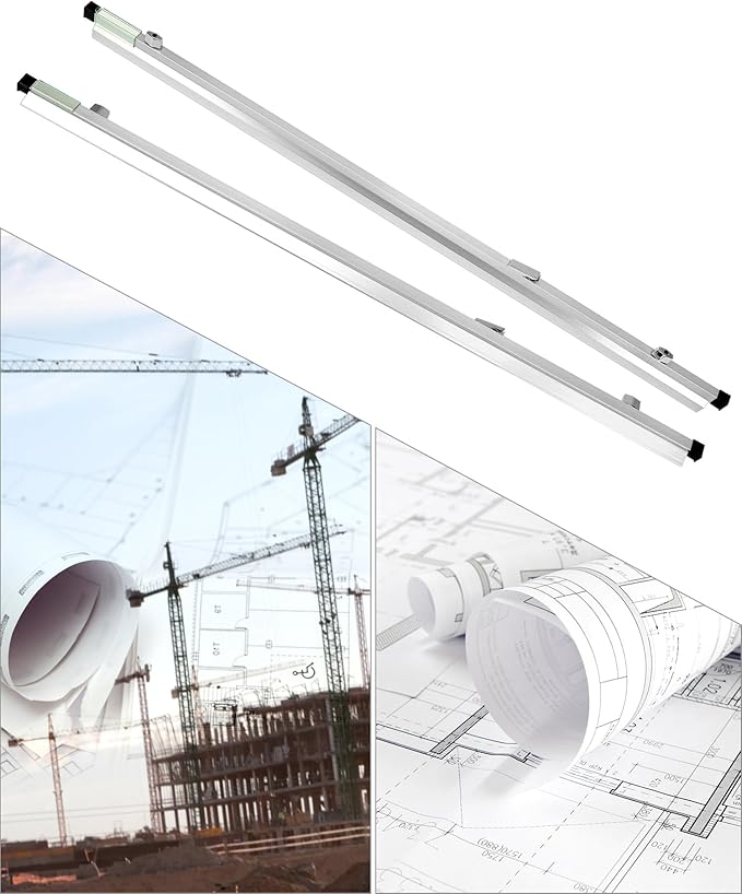 QWORK Blueprint Clamps, 6 Pack 42" Blueprint Binding Strips, Architectural Drawing Storage Tool for Paper, Poster, Map, Plans & Drawings