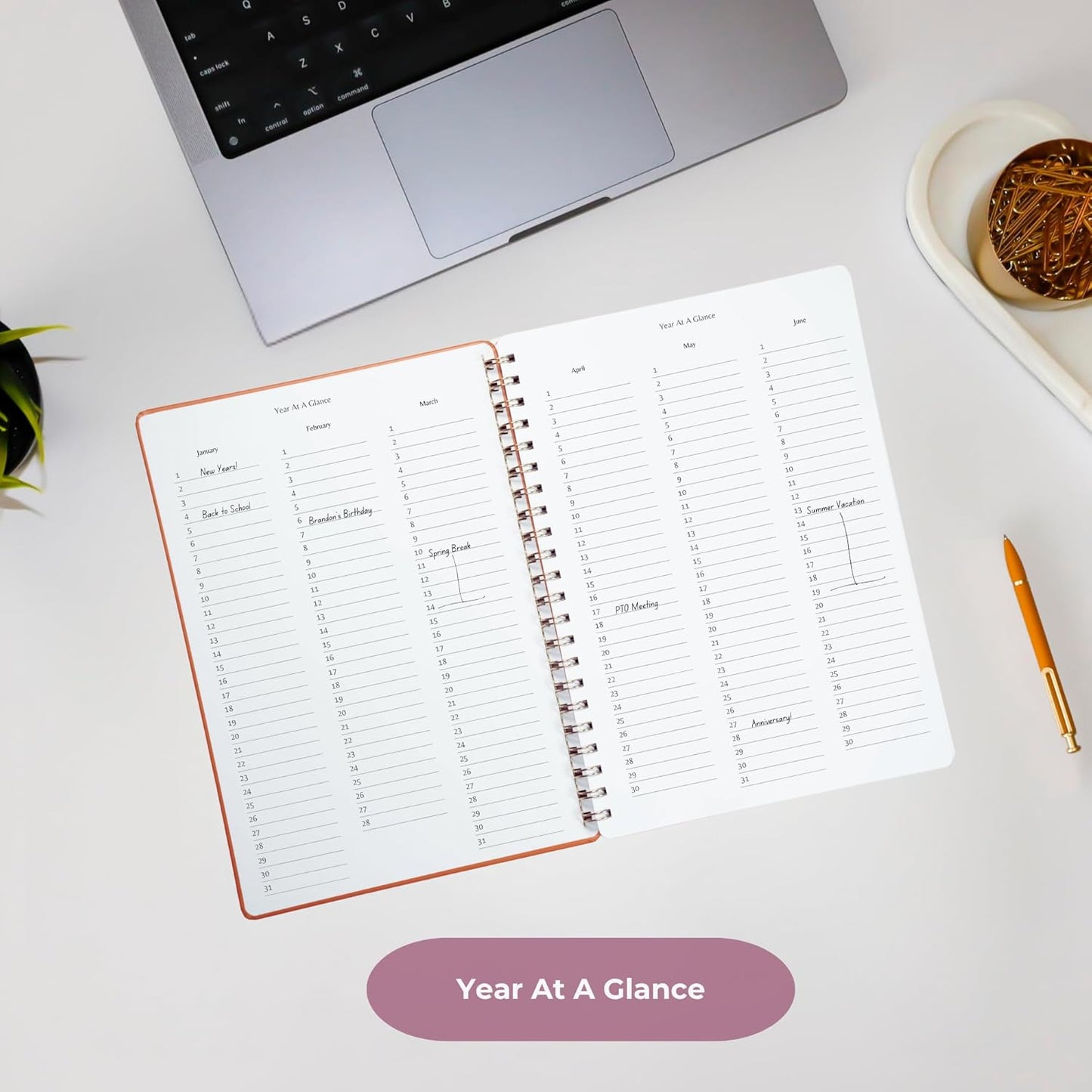 | Ultimate Yearly, Daily, Weekly, Monthly Planner | 8.25" x 11.75" | To Do List Notebook for Work | Simple Design | Multiple Layouts | Academic Planner and Organizer Notebook (Rust, Yearly Planner - Portrait)