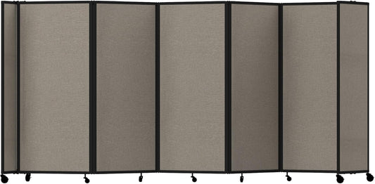 Versare Room Divider 360 Portable Wall Partition | Folding Panels | Large Freestanding Divider | Locking Wheels | Temporary Room Separator