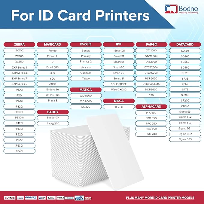 200 Pack - Bodno Premium CR80 30 Mil Graphic Quality PVC Cards