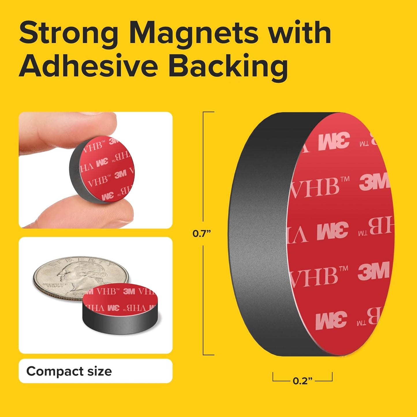 X-Bet Strong Magnets - Round Heavy Duty Craft Magnets with Adhesive Backing, 20pcs - 0.7 Inch