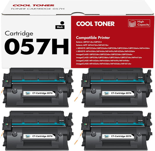 057H 057 Toner Cartridge 4 Pack Compatible Replacement for Canon 057 057H Black High Yield Toner Cartridge for ImageCLASS MF445dw MF455dw LBP226dw MF448dw LBP227dw LBP228dw MF449dw MF445 Printer Ink