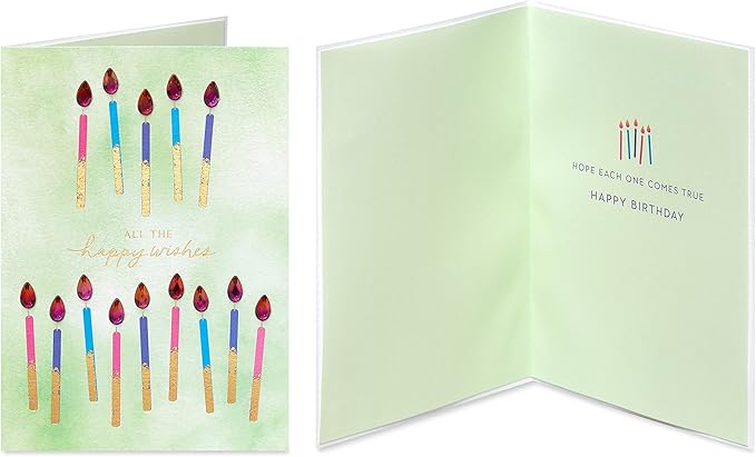 Papyrus Deluxe Boxed Birthday Card Assortment, Floral and Candles (4-Count)