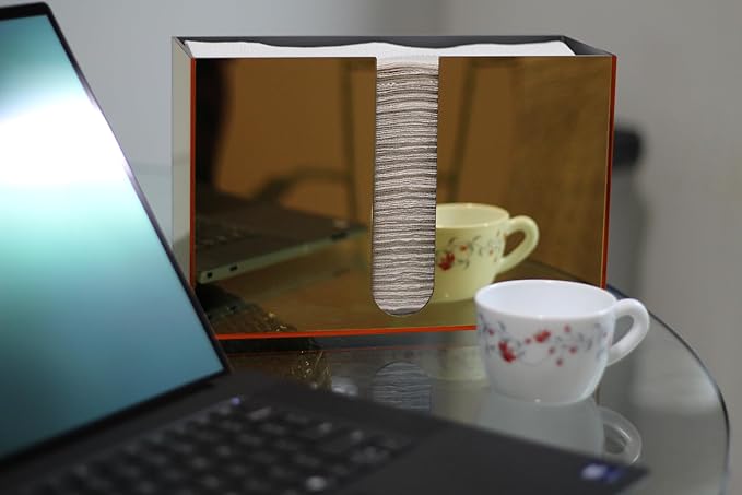 Paper Towel Dispenser Countertop, Gold Paper Towel Holder Countertop, Acrylic Folded Napkin Holder for Kitchen, Countertop Multifold C-Fold, Z-Fold, Trifold Paper Hand Towel Dispenser for Bathroom