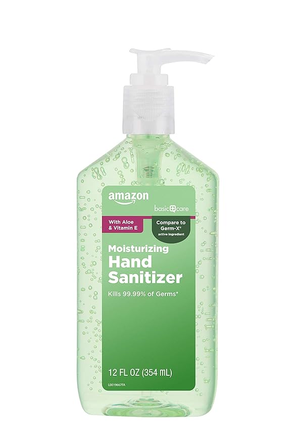 Amazon Basic Care - Aloe Vera Hand Sanitizer 62%, 12 fl oz (Pack of 6)