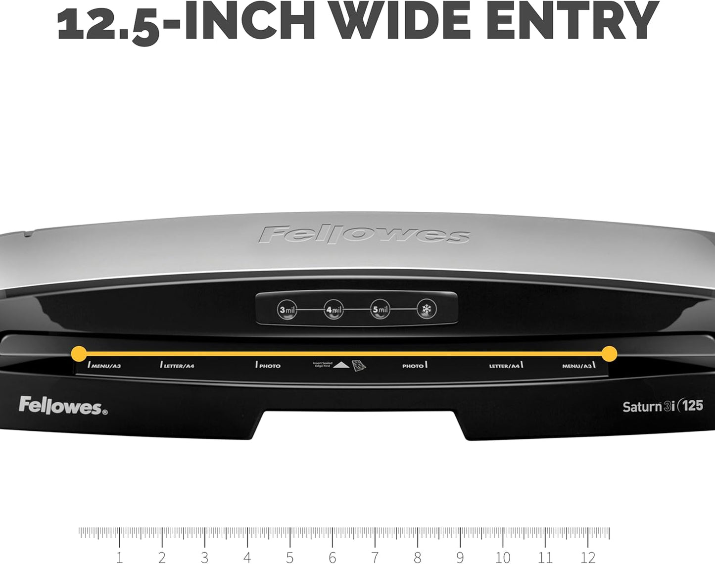 Fellowes Saturn 3i 125 Thermal Laminator Machine for Home or Office with Pouch Starter Kit, 12.5 inch, Fast Warm-Up, Jam-Free Design (5736601)