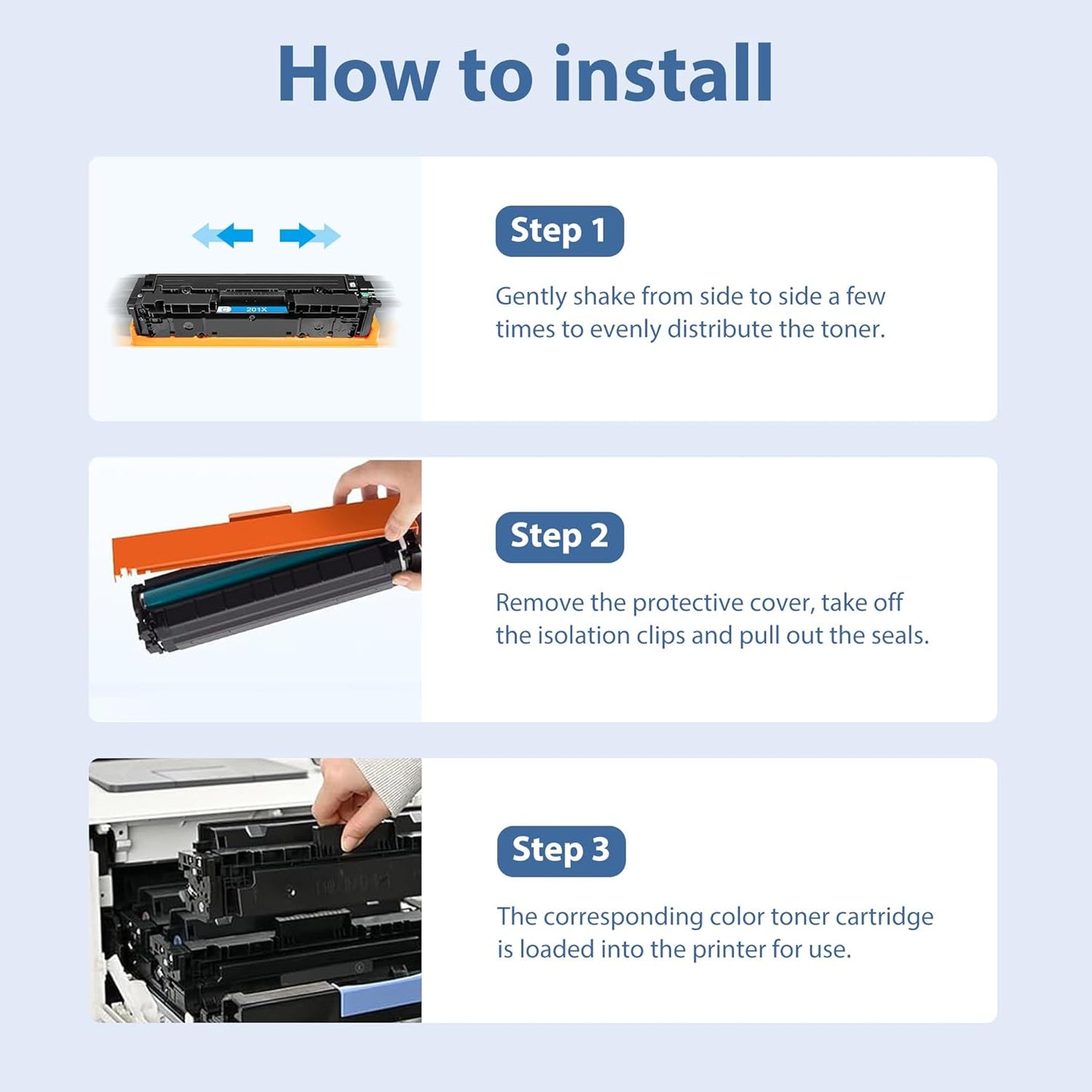 201X Toner Cartridges 4 Pack Compatible for Color Laser Jet Pro M277dw Reaplacement for HP201X CF400X Set High Yield with M252dw MFP M277dw M277n M277c6 Printer (Black/Cyan/Magenta/Yellow)