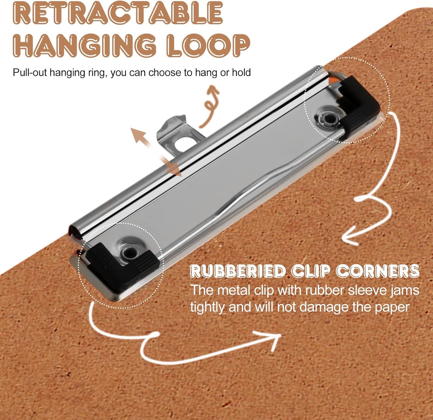 Clipboards, PANDRI 12 Pack Hardboard Office Clipboards, Low Profile Clip, Clip Boards 8.5x11 Standard Letter Size, Classroom Supplies, ECO Friendly