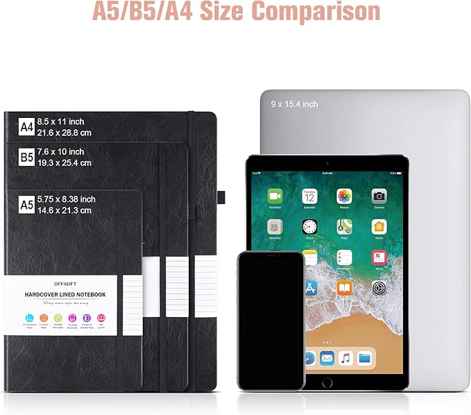 College Ruled Notebook, Large B5 Lined Journal Notebook, 314 Numbered Pages Work Notebook with Index Stickers, 100gsm Thick Paper, Hardcover Vegan Leather Journal for Women Men School Office, Pink