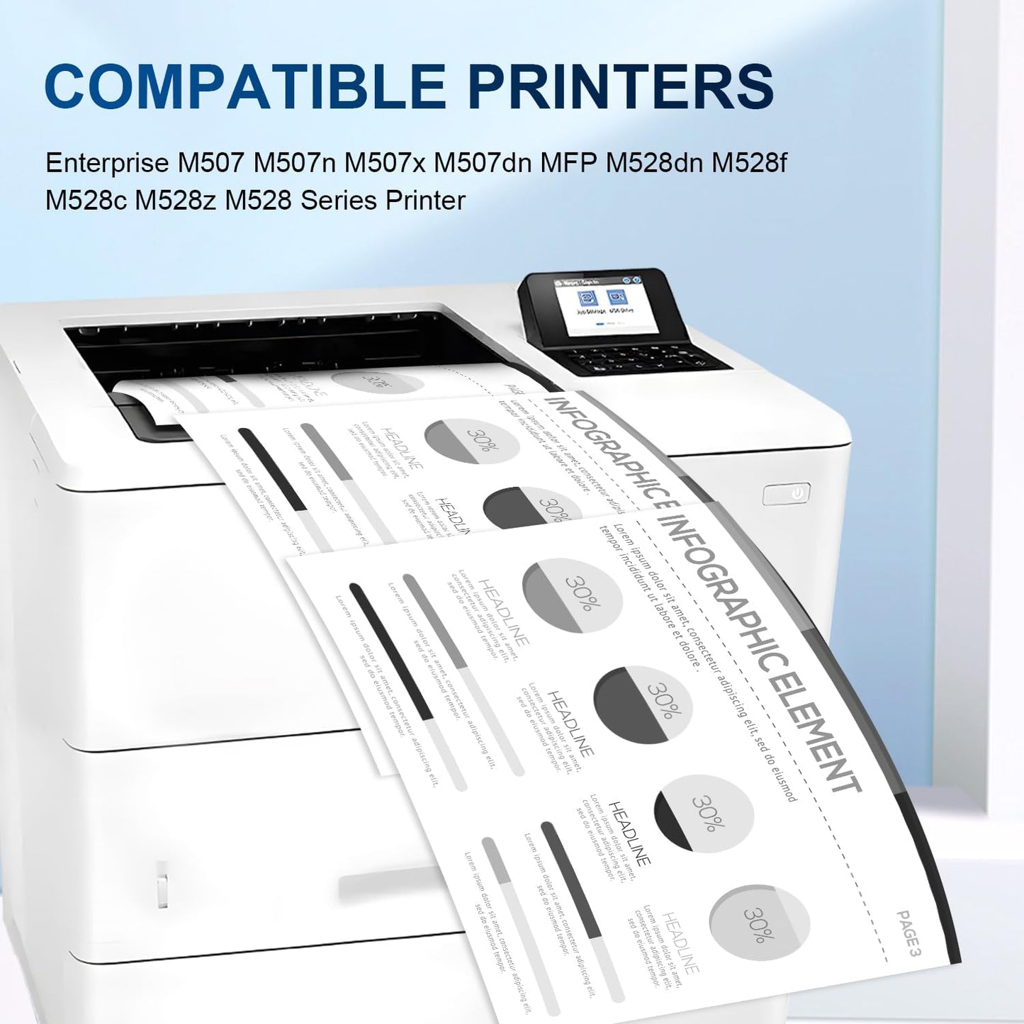89A Black Toner Cartridges Compatible 89A CF289A 89X CF289X (with Chip) for Laser Jet Enterprise M507 M507n M507dn M507x MFP M528dn M528f M528c M528z M528 Series Printer (2-Pack)