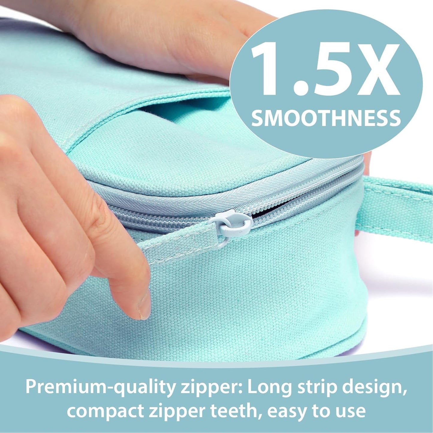 Pencil Case Pouch Box Bag School Supplies Girls Boys Kids, Cute Preppy Stuff Large Big Capacity Aesthetic Pen Organizer, Back to College Stationary, Eggshell Blue, Heavy Duty Canvas, 1800ml