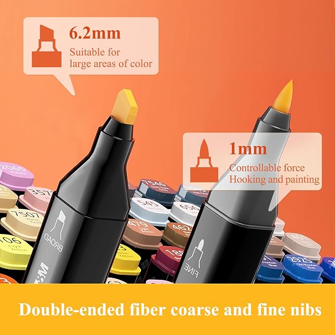 M&G 80 Colors Dual Tip Art Markers, Alcohol Art Markers set, for Adult Coloring Books, Drawing, Sketching, Doodling, Art Projects, School Supplies, Chisel & Fine Tip, Black Penholder