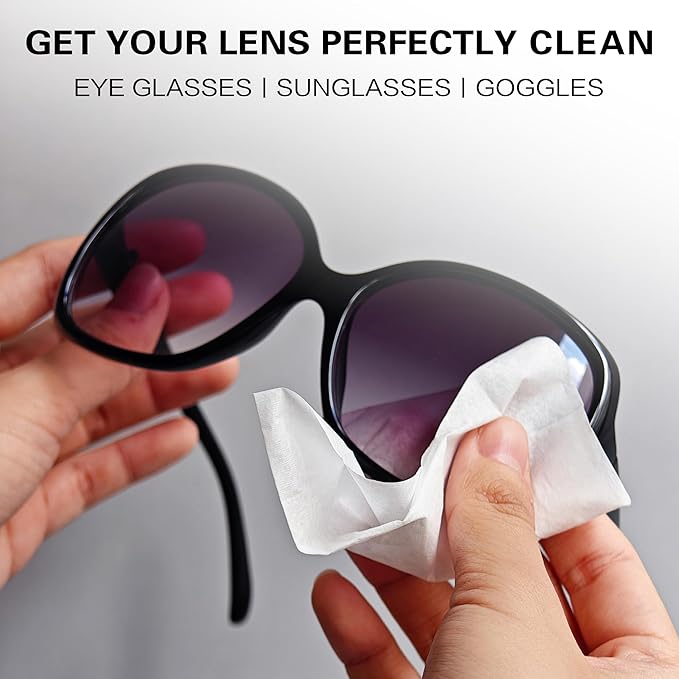 Pre-Moistened Lens Cleaning Wipes – 330 Individually Wrapped, Streak-Free Wipes for Glasses, Screens, Cameras & More – Ammonia-Free, Gentle Optical Cleaner