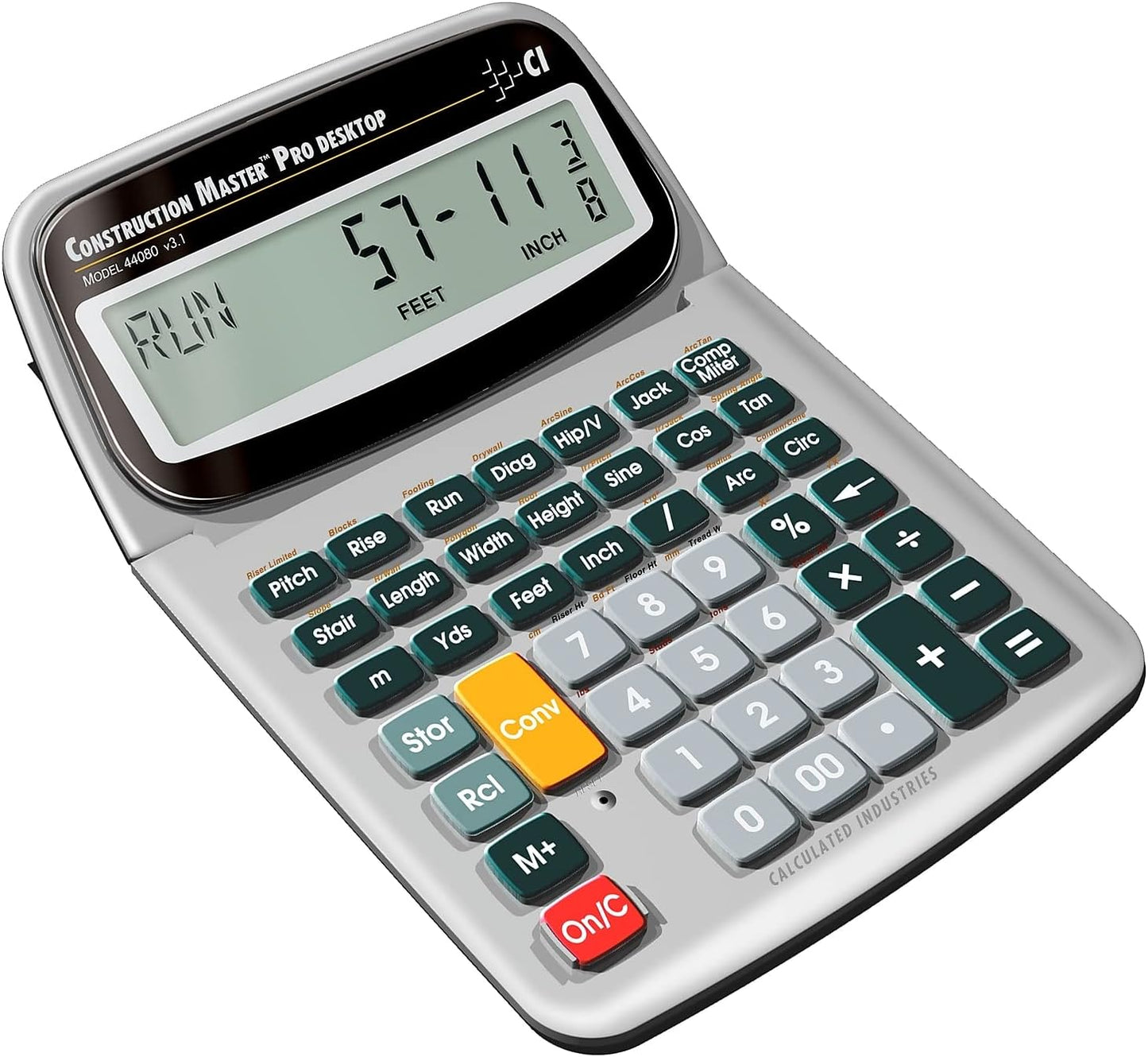 Calculated Industries 44080 Construction Master Pro-Desktop Advanced Construction Math Feet-Inch-Fraction Calculator with Trig Tool for Architects, Estimators, Contractors, Builders and Remodelers
