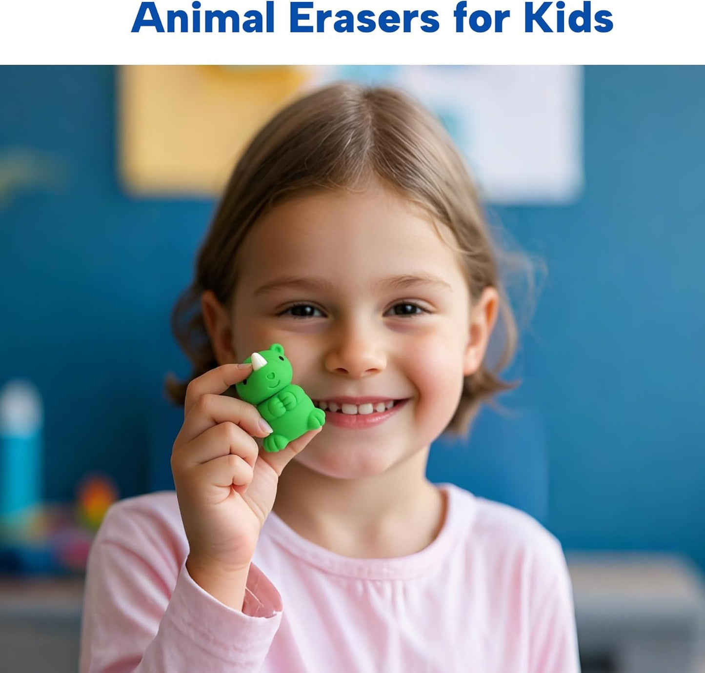 Animal Erasers for Kids, 35 Pcs Pencil Erasers Bulk Mini Animal Erasers Treasure Box Toys for Classroom Prizes School Supplies Party Favors
