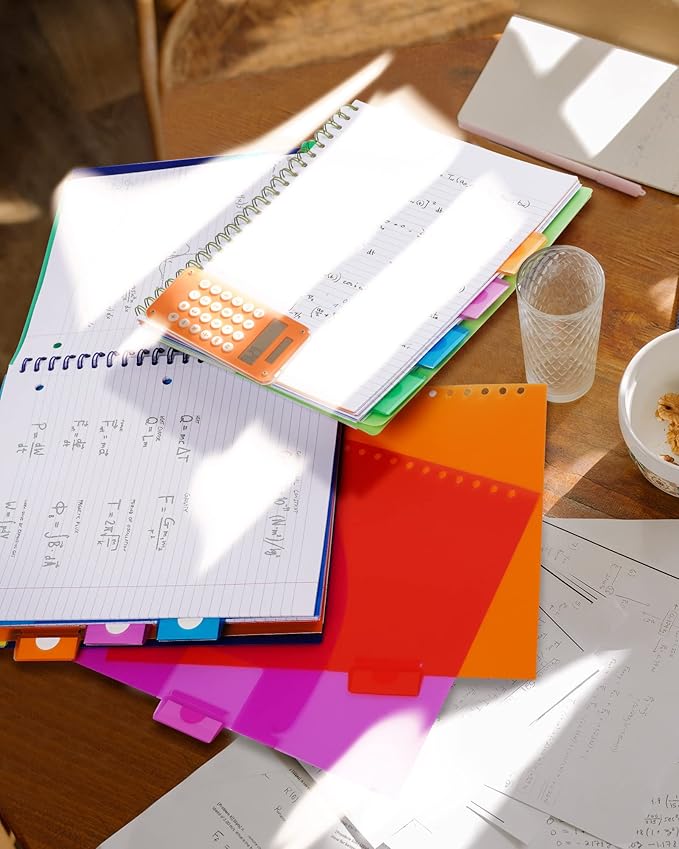 Spiral Notebook - 5 Subject Notebook, College Ruled Notebook With Dividers Pocket, Tabs Label, Ruler, 100Sheet 200 Pages, for Writing Journal, Home & Office, School Supplies, 8.5''x11'' Lime