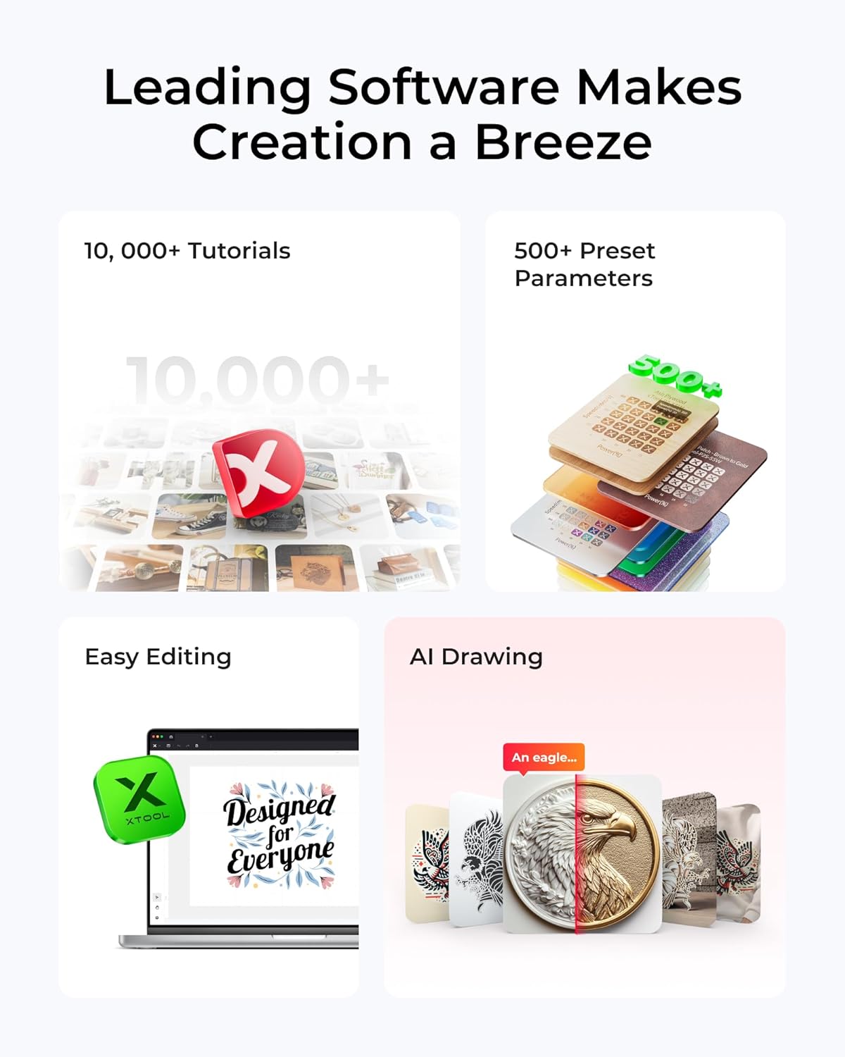 xTool S1 20W Laser Engraver and Cutter Machine with Air Assist & Honeycomb, 23.93" x 15.16" Bed Size, Beginner-Friendly, Laser Engravering Machine for Wood and Metal, Acrylic, etc. - Basic Bundle