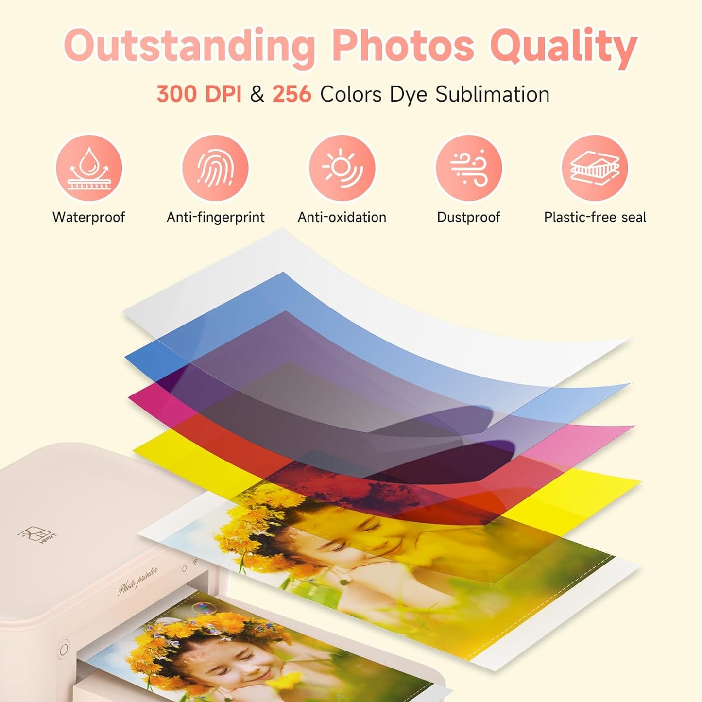HPRT CP4100 4x6 Instant Photo Printer -Portable Phone Picture Printer + 20 Sheets, Mobile, Wi-Fi, Premium Dye Sublimation (300 DPI) for Pro-Quality Home Prints - Creative Editing App