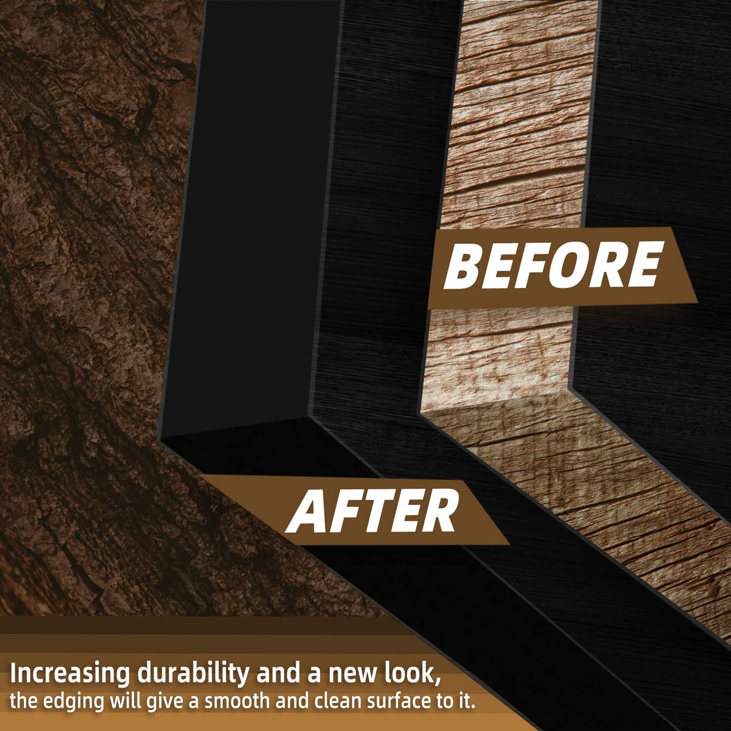 GSCIT Club Black Edge Banding, 7/8 inch x 50ft Melamine Edge Banding with Hot Melt Adhesive Preglued Cabinet Edge Banding Flexible Black Veneer