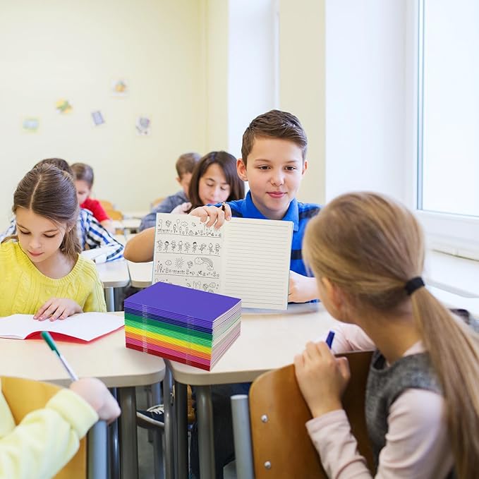 Gueevin 8 Pcs Blank Books for Kids to Write Stories Bulk Composition Notebooks Colorful Soft Cover Notebooks for Drawing Ruled Lined Journals Sketching Kindergarten Easter Gift (Stylish Colors)