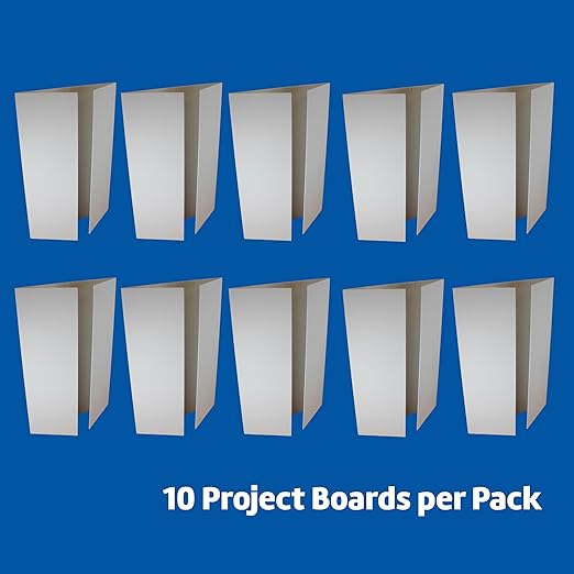 Flipside Products 36” x 48” Foam Project Boards for Presentations, Science Fair, School Projects, Event Displays and Trifold Picture Board - White - 10 Pack