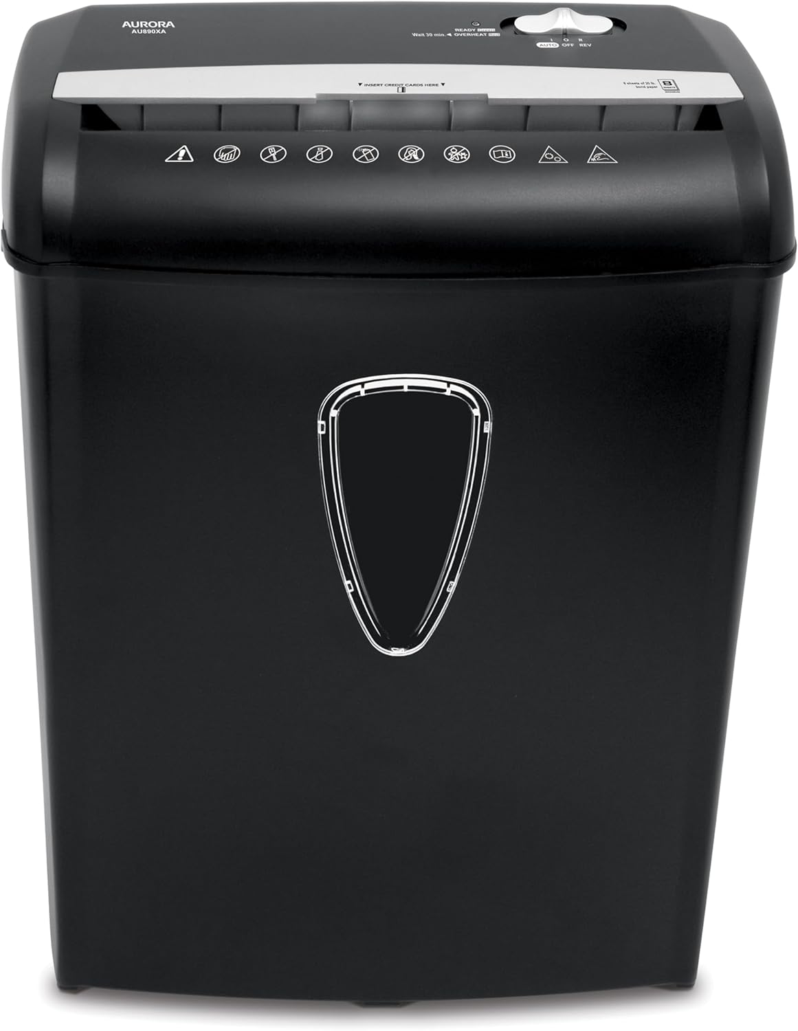 Aurora AU890XA 8-Sheet Crosscut Paper and Credit Card Shredder with Wastebasket