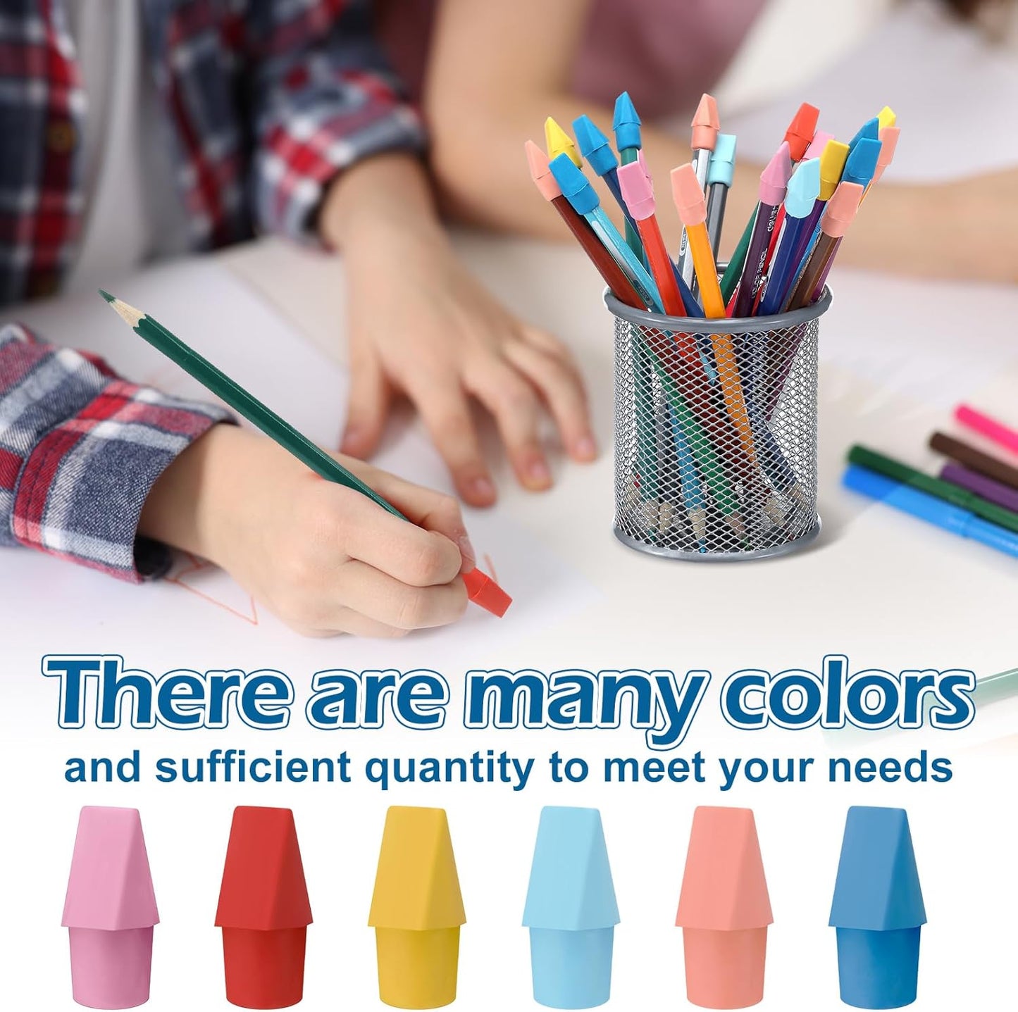 240 Pcs Pencil Top Erasers Cap Bulk Cute Pencil Toppers Erasers School Office Supplies for Students Teachers Art School Office Classroom Supplies(Bright Colors)