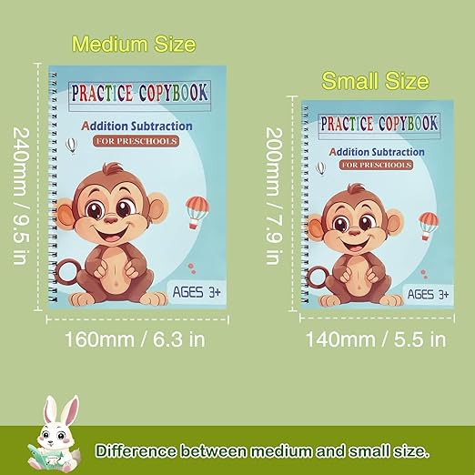 Magic Grooved Practice Copybook 5 Pack with Pens, Groove Reusable Magical Handwriting Workbooks, Tracing Letters Numbers, Math, Kindergarten Sight Words for Kids Ages 3-8 for Preschool(5books+Pens）