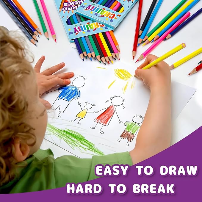 Premium Colored Pencils, Soft Core, 288 Count (Pack of 24), 12 Colors Pre-sharpened Color Pencils Bulk, Back to School Supplies, Classroom Prizes