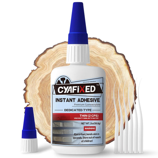 Professional Grade Cyanoacrylate Super Glue, Super Thin Viscosity CA Glue for Woodworking, 2 oz. (56.8 Grams) - Instant Adhesive for Woodturning, Pen Turning, Finish & Hobby