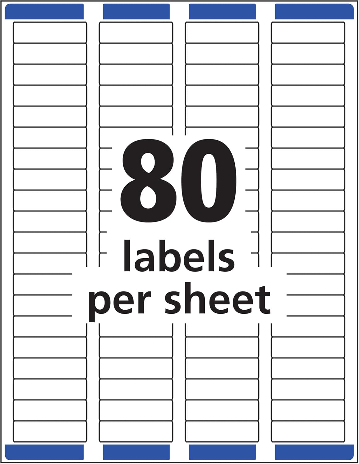 Avery Printable Return Address Labels with Sure Feed, 0.5" x 1.75", White, 2,000 Blank Mailing Labels (08167)