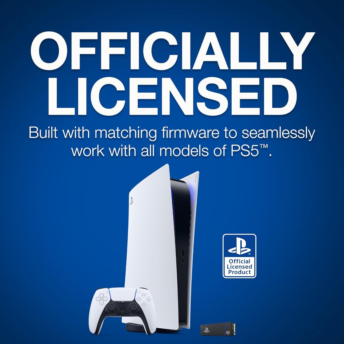 Seagate Game Drive PS5 NVMe SSD for PS5 1TB Internal Solid State Drive - PCIe Gen4 NVMe 1.4, Officially Licensed, Up to 7300MB/s with Heatsink (ZP1000GP3A1011)