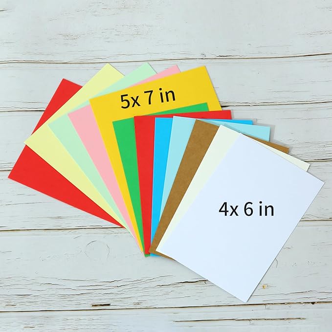 50 Pack 5x7 Kraft Cardstock Paper, Thick Index Card for Printer, 92lb/250GSM Heavyweight Blank Card, Postcards, Wedding Invitation, DIY Crafting, Greeting Card Making