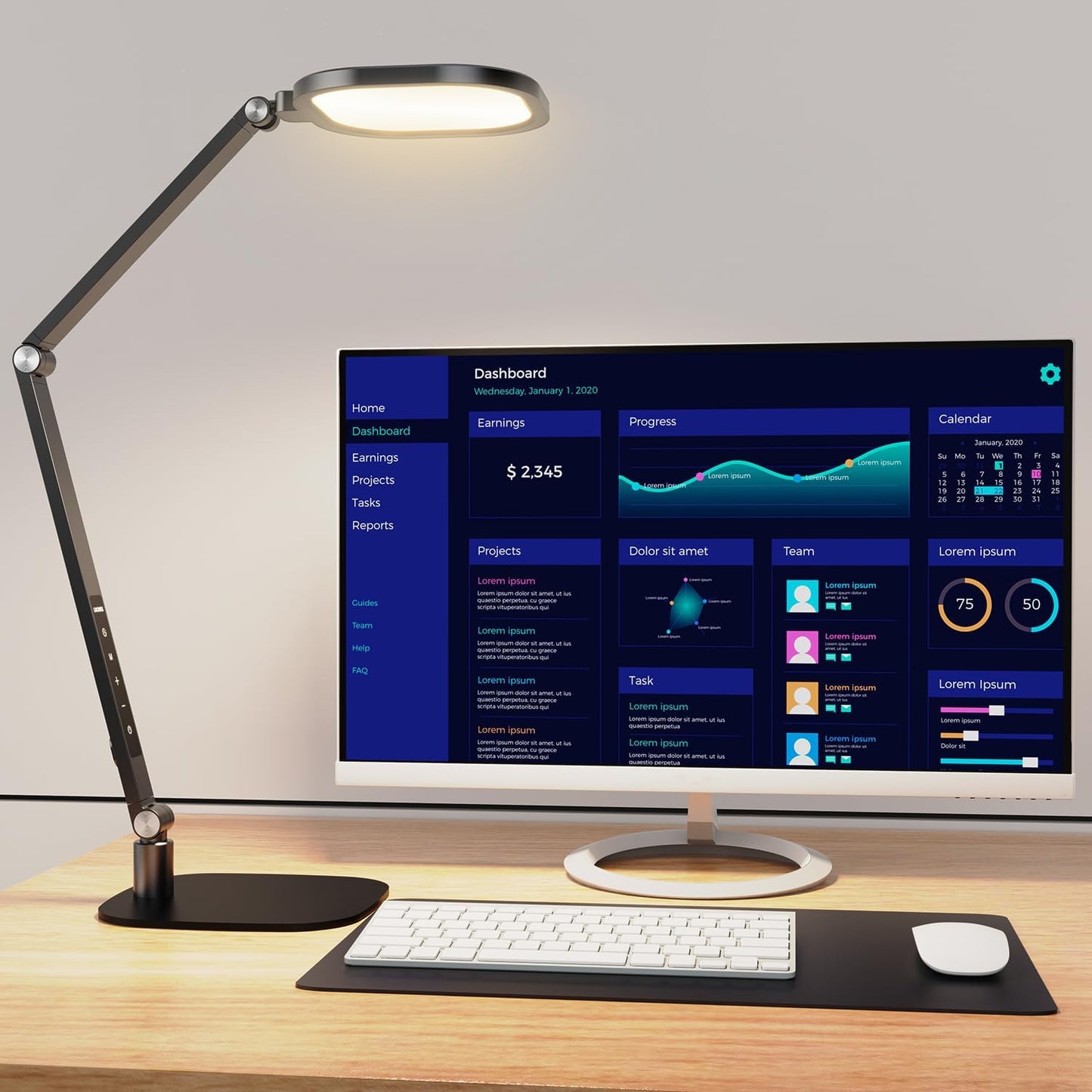 LED Desk Lamp for Home Office, Desk Light for Video Call, 3 Color Temperature 10 Brightness Computer Light, Dimmable Led Desk Light with Memory & Timer Func, Metal Swing Arm Table Lamp